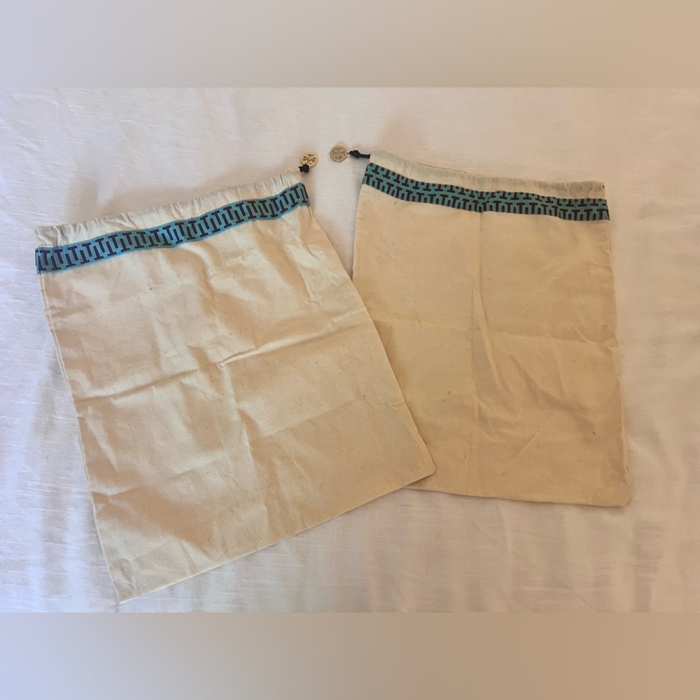 Tory Burch Dust bag Beige Drawstring Bags with Blue Trim